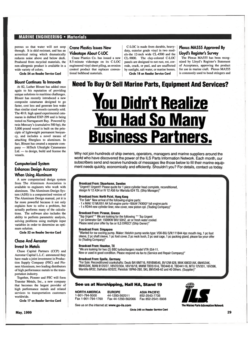 Maritime Reporter Magazine, page 29,  May 1999