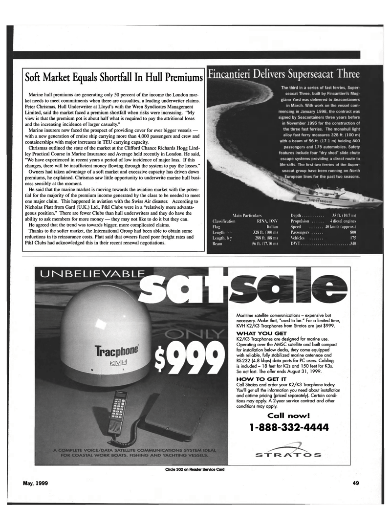 Maritime Reporter Magazine, page 49,  May 1999