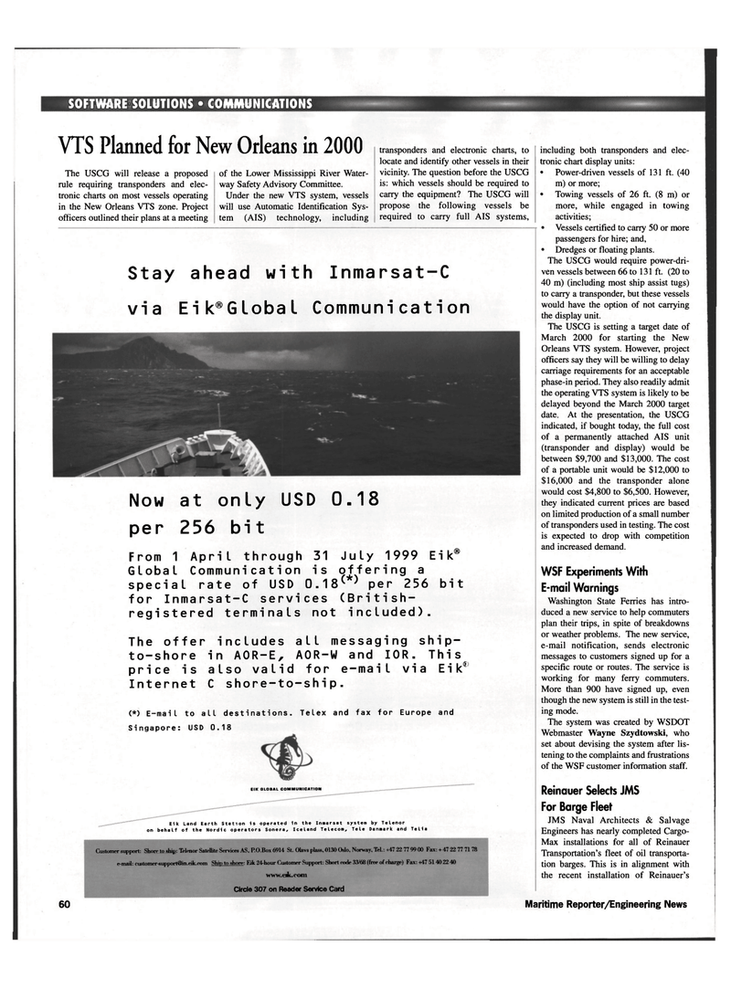 Maritime Reporter Magazine, page 60,  May 1999