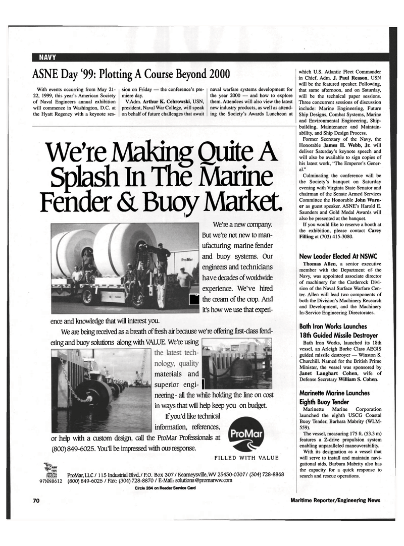 Maritime Reporter Magazine, page 68,  May 1999