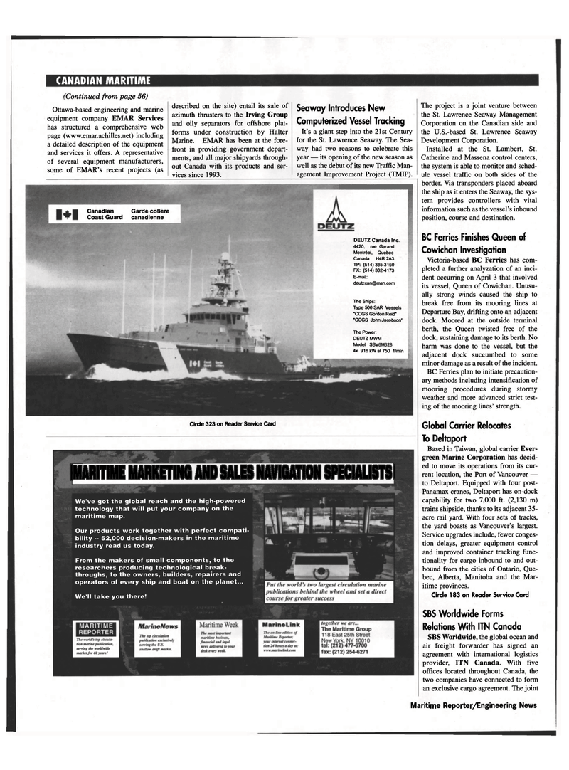 Maritime Reporter Magazine, page 72,  May 1999