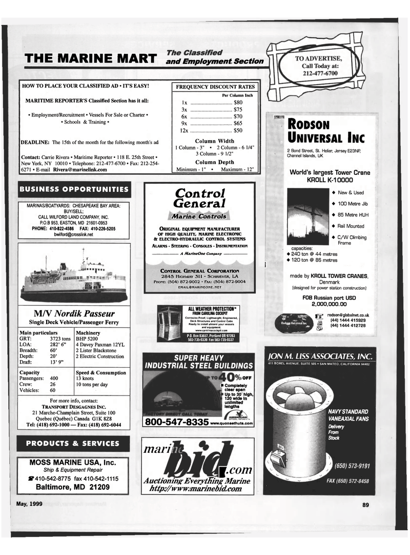 Maritime Reporter Magazine, page 77,  May 1999