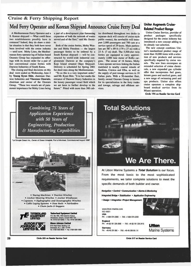 Maritime Reporter Magazine, page 28,  Jul 1999