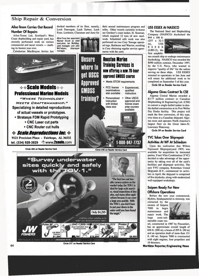 Maritime Reporter Magazine, page 66,  Jul 1999