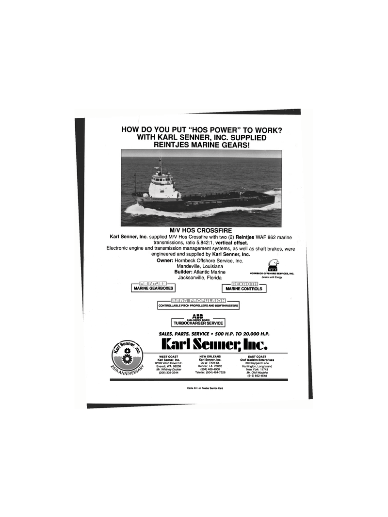 Maritime Reporter Magazine, page 4th Cover,  Aug 1999