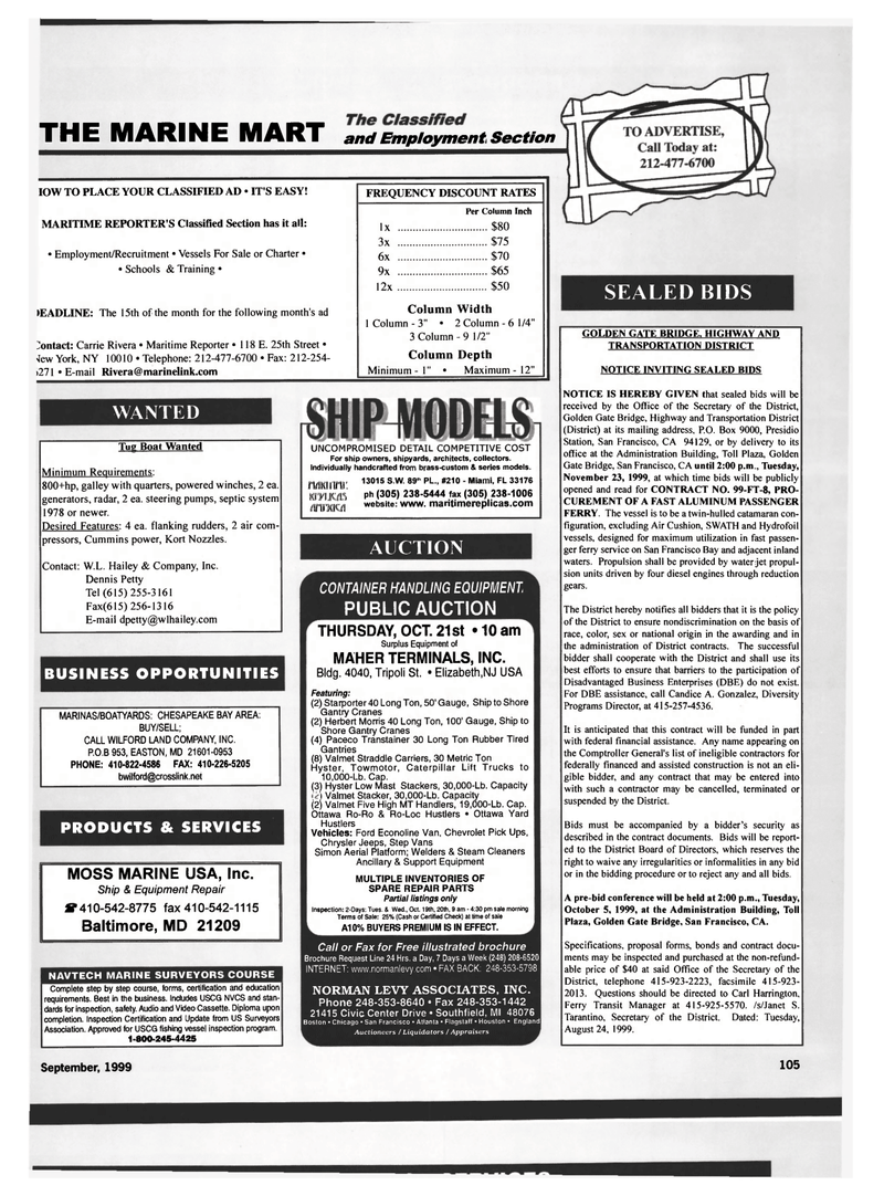 Maritime Reporter Magazine, page 101,  Sep 1999