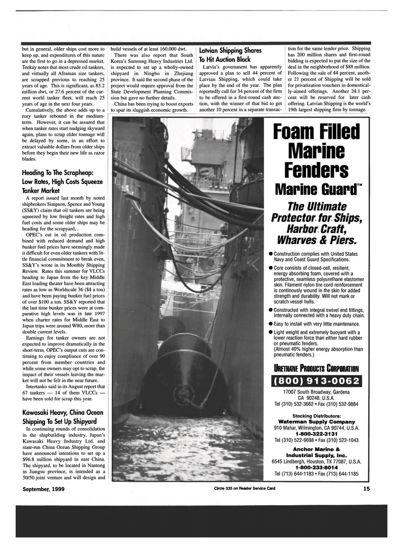 Maritime Reporter Magazine, page 15,  Sep 1999