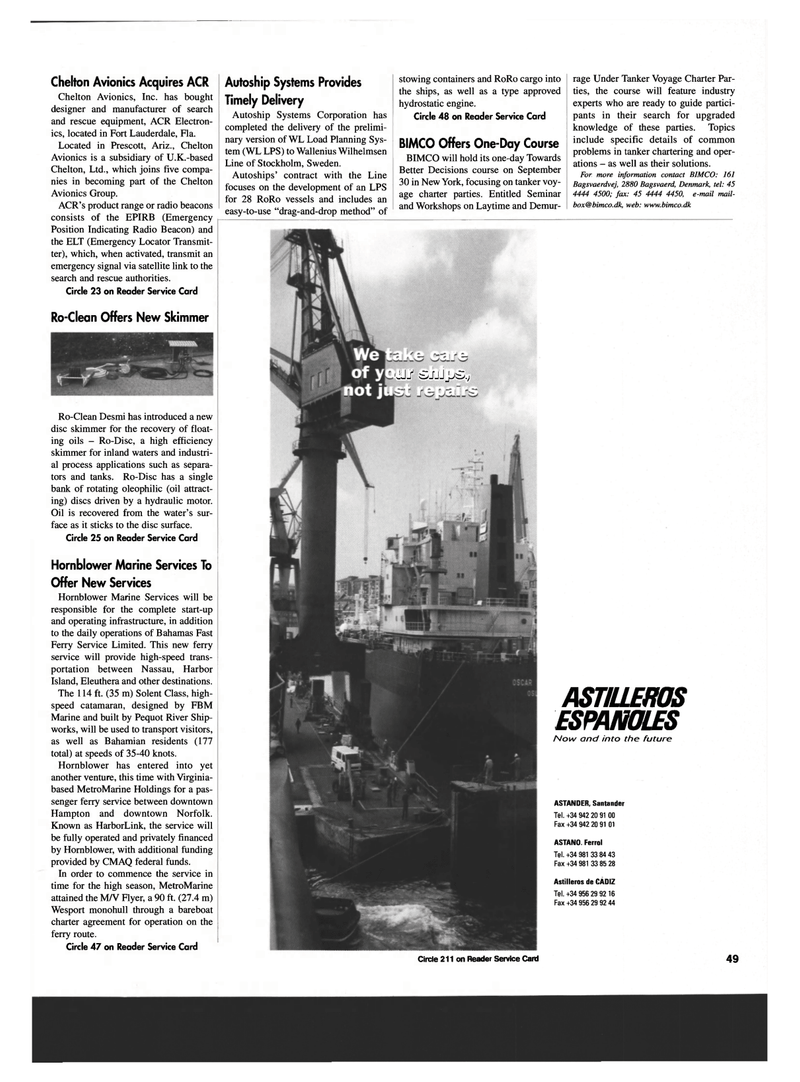 Maritime Reporter Magazine, page 51,  Sep 1999