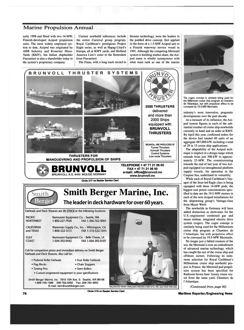 Maritime Reporter Magazine, page 78,  Sep 1999