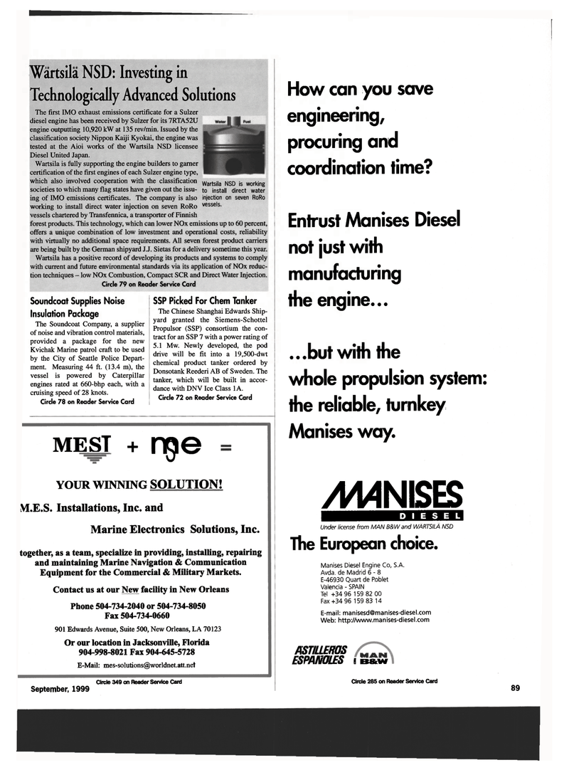 Maritime Reporter Magazine, page 91,  Sep 1999
