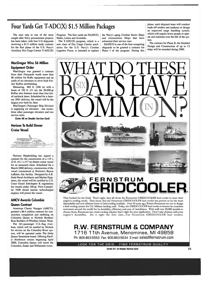 Maritime Reporter Magazine, page 19,  Oct 1999