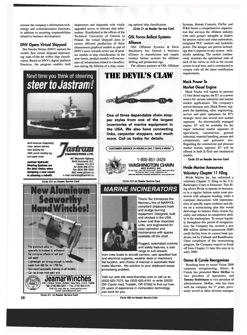 Maritime Reporter Magazine, page 28,  Oct 1999