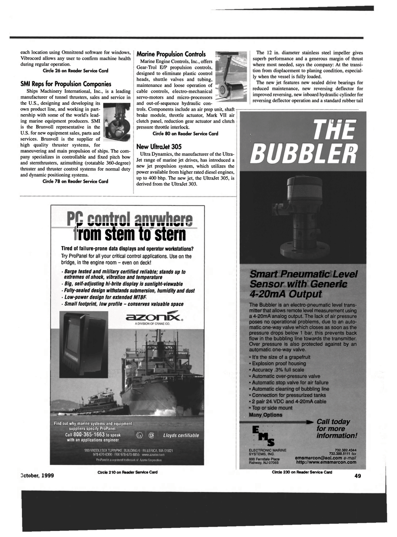 Maritime Reporter Magazine, page 61,  Oct 1999