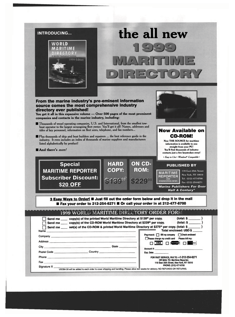 Maritime Reporter Magazine, page 62,  Oct 1999