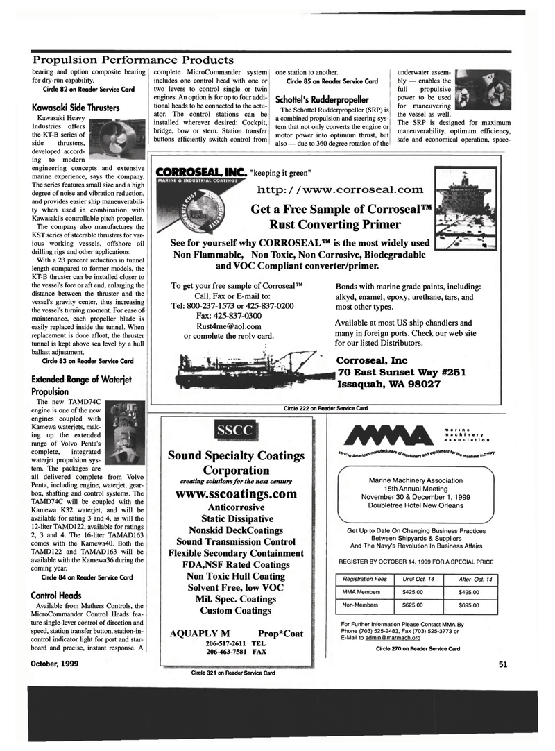 Maritime Reporter Magazine, page 63,  Oct 1999