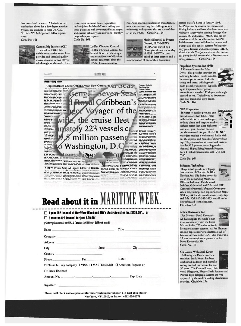 Maritime Reporter Magazine, page 80,  Oct 1999