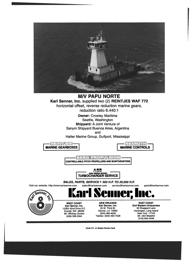 Maritime Reporter Magazine, page 4th Cover,  Oct 1999
