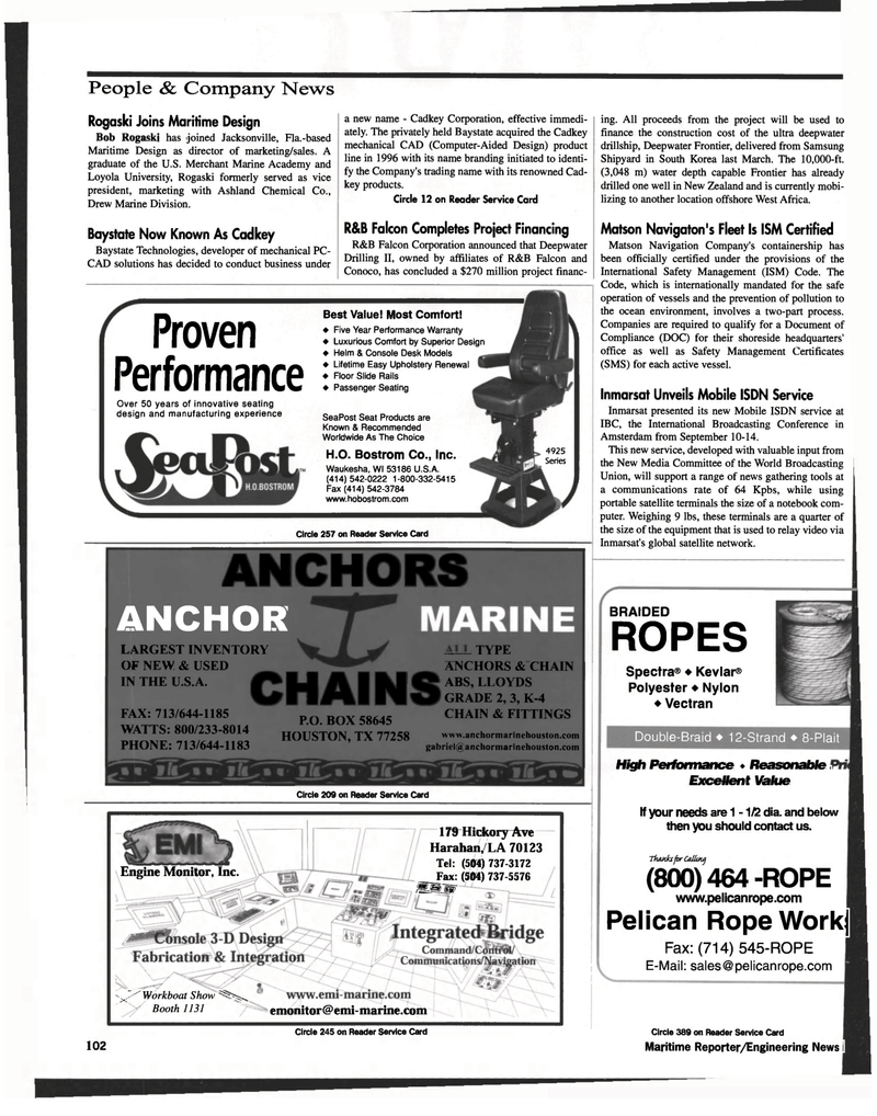 Maritime Reporter Magazine, page 106,  Nov 1999