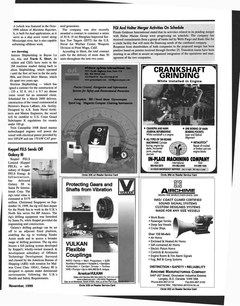 Maritime Reporter Magazine, page 111,  Nov 1999