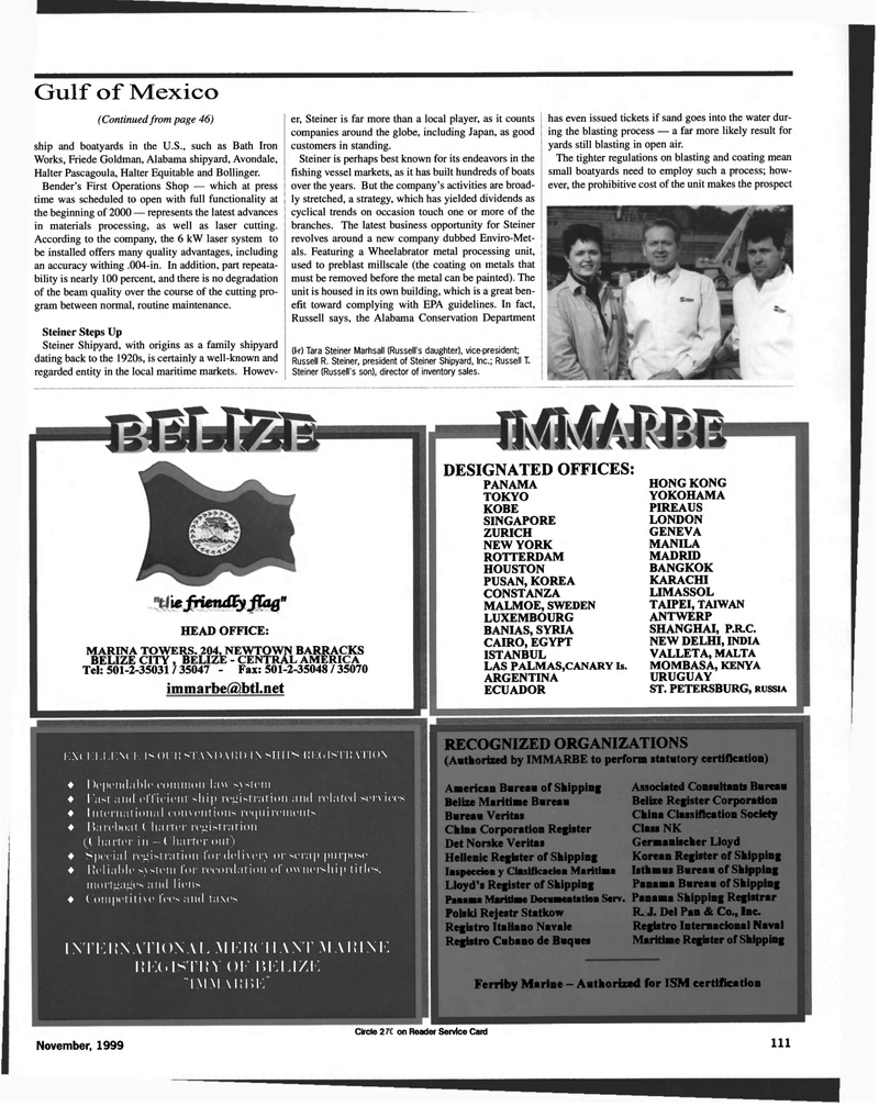 Maritime Reporter Magazine, page 115,  Nov 1999