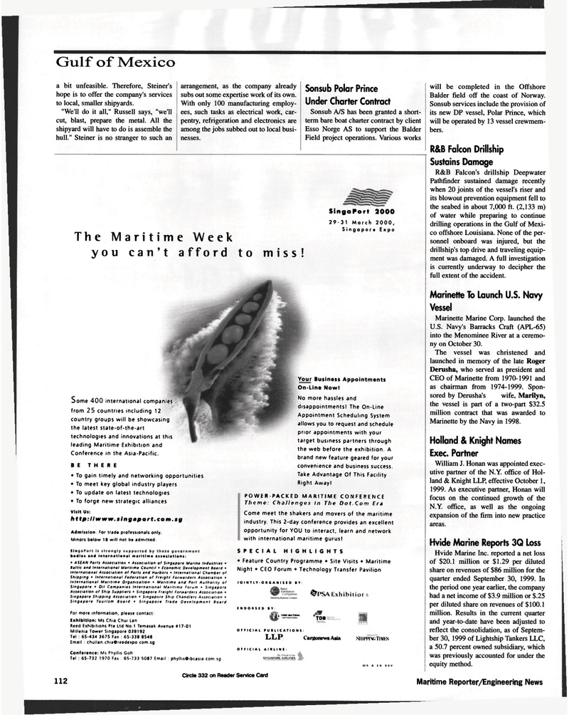 Maritime Reporter Magazine, page 116,  Nov 1999