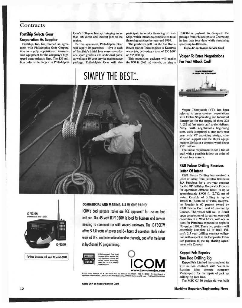 Maritime Reporter Magazine, page 12,  Nov 1999