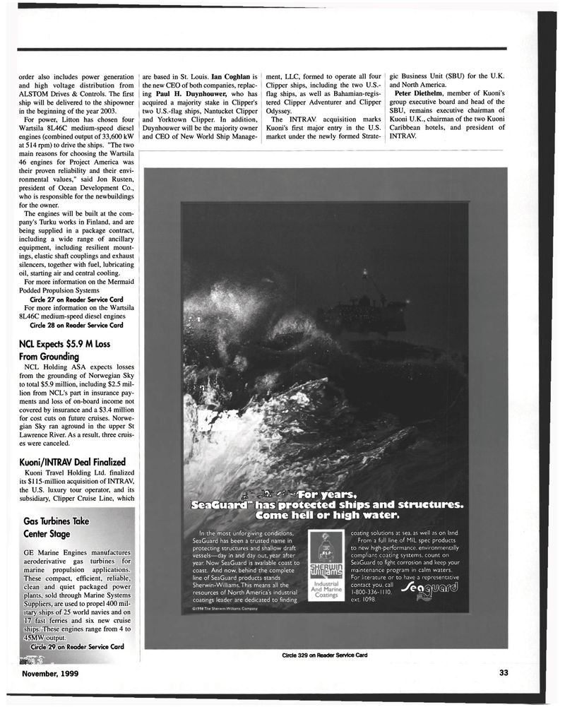 Maritime Reporter Magazine, page 33,  Nov 1999