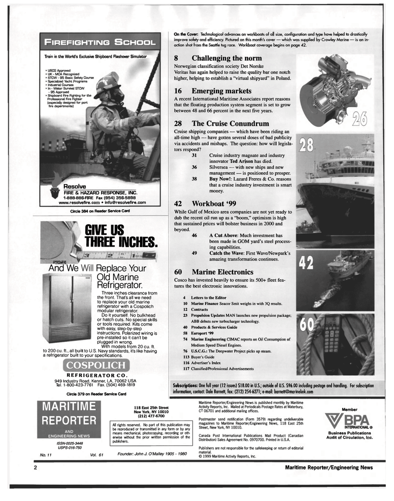Maritime Reporter Magazine, page 2,  Nov 1999