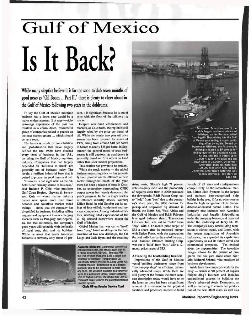 Maritime Reporter Magazine, page 42,  Nov 1999