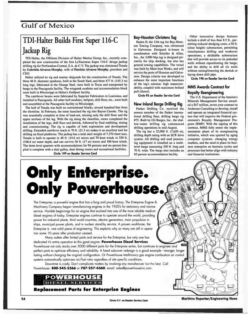 Maritime Reporter Magazine, page 54,  Nov 1999