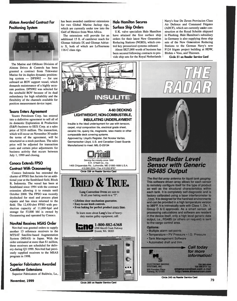 Maritime Reporter Magazine, page 83,  Nov 1999