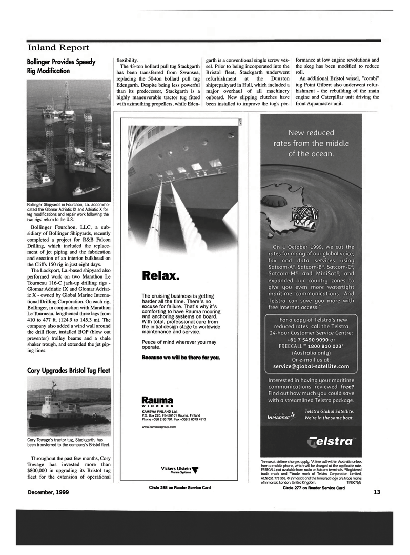 Maritime Reporter Magazine, page 13,  Dec 1999