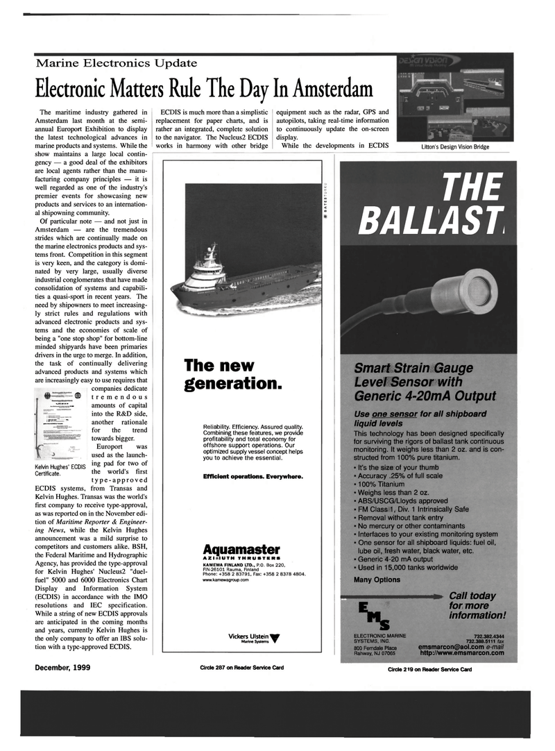 Maritime Reporter Magazine, page 21,  Dec 1999