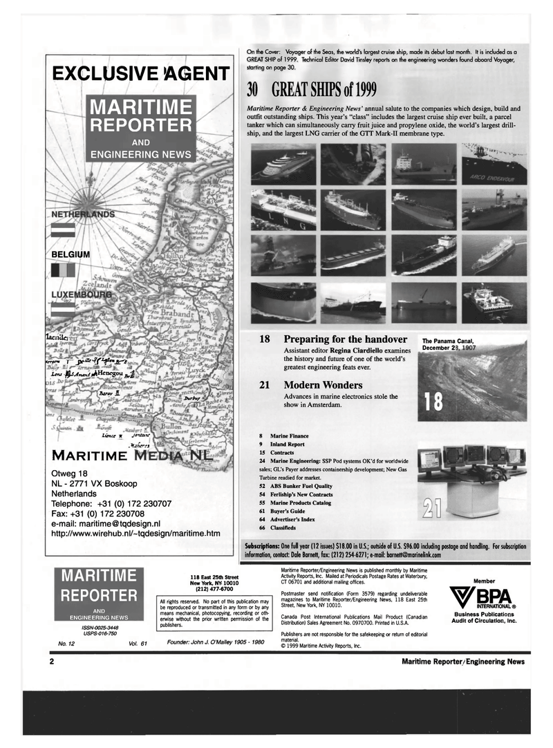 Maritime Reporter Magazine, page 2,  Dec 1999