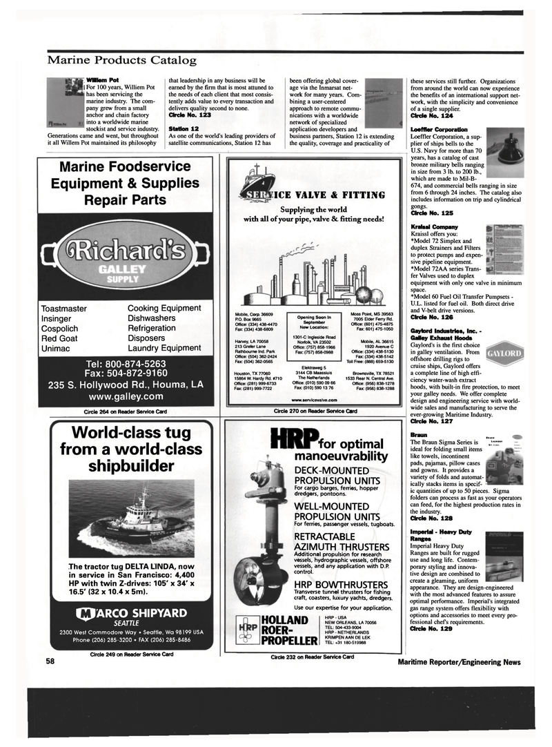 Maritime Reporter Magazine, page 58,  Dec 1999