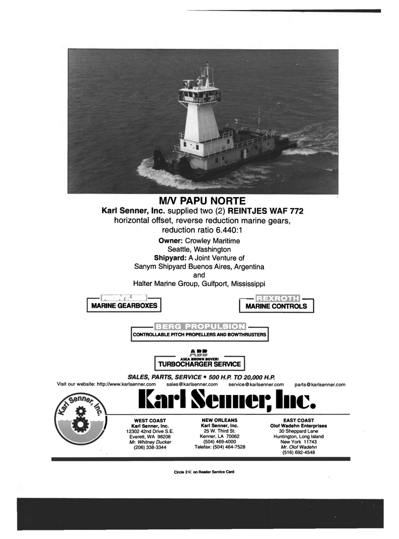 Maritime Reporter Magazine, page 4th Cover,  Dec 1999