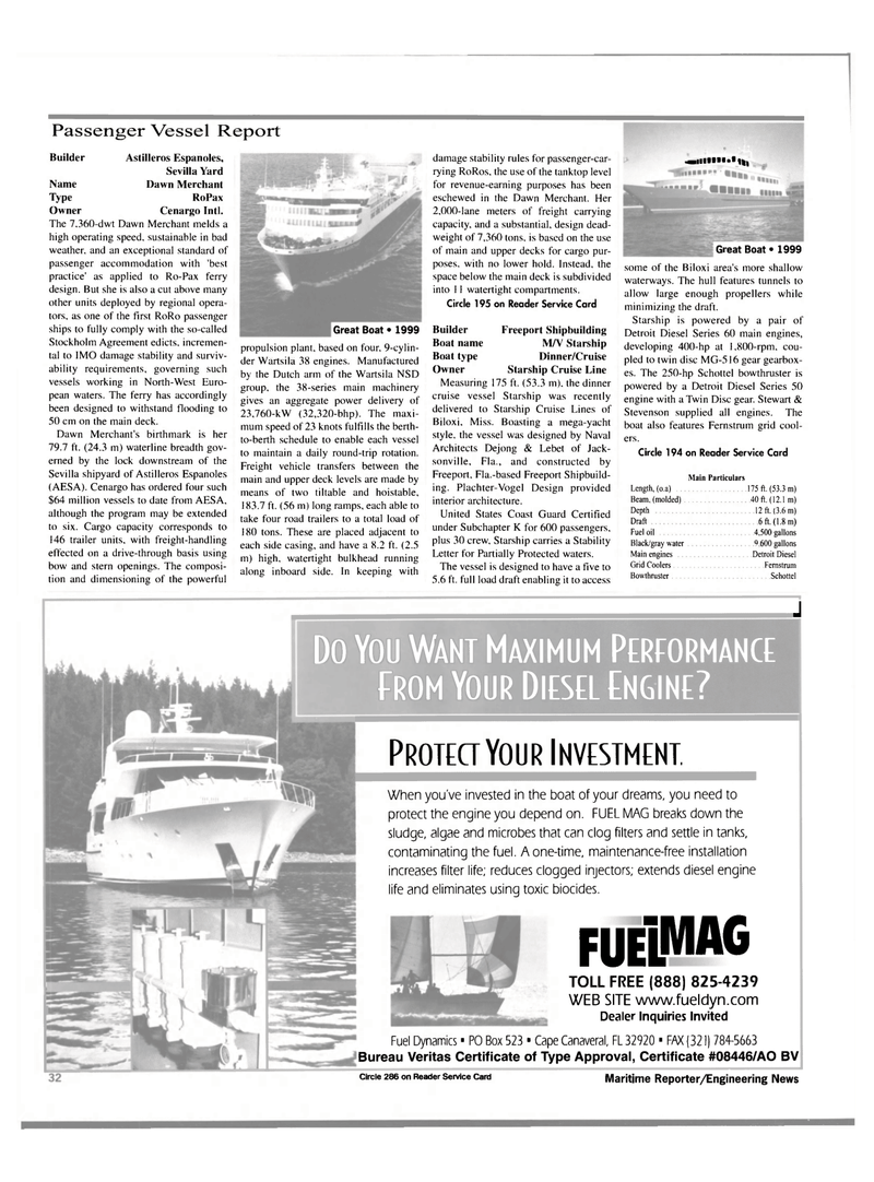 Maritime Reporter Magazine, page 32,  Jan 2000