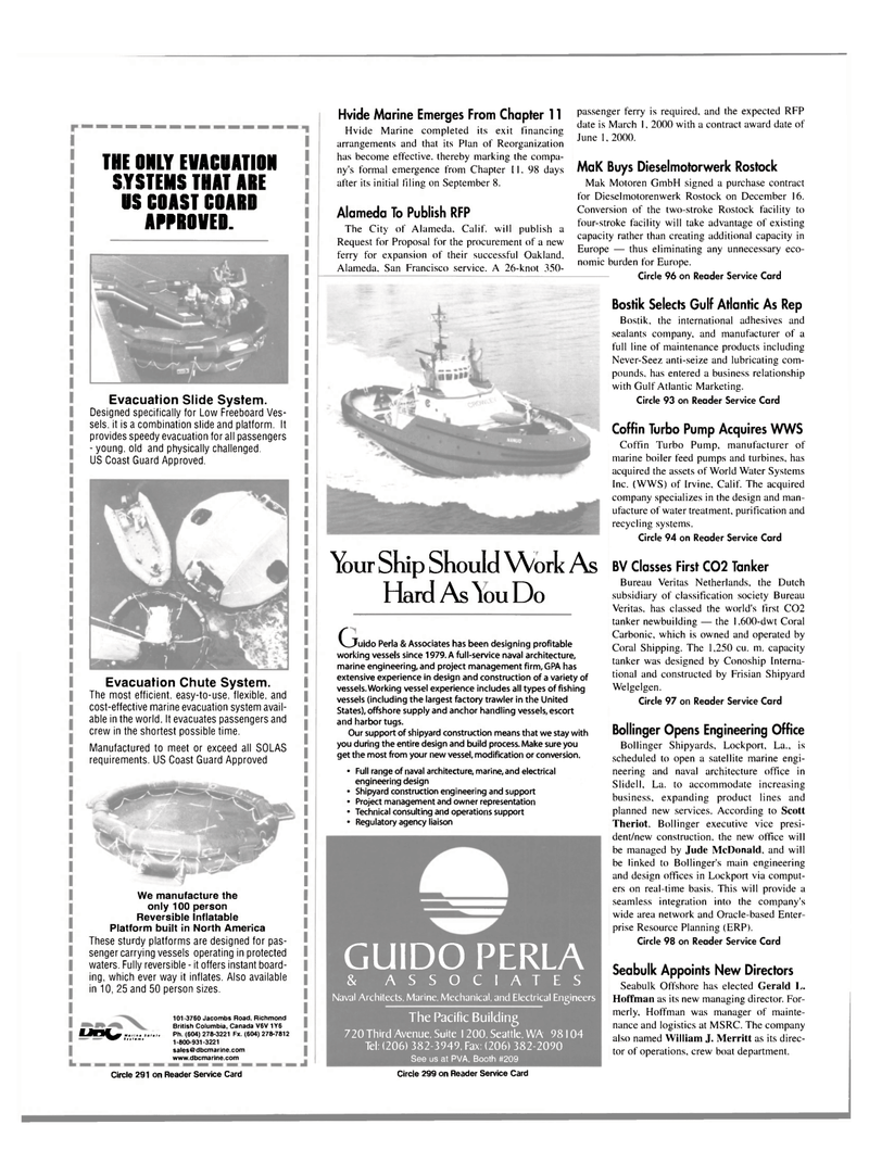 Maritime Reporter Magazine, page 4th Cover,  Jan 2000