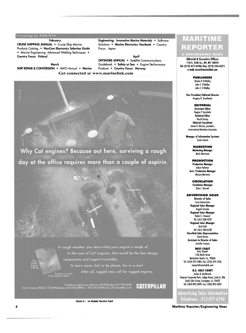 Maritime Reporter Magazine, page 4,  Jan 2000