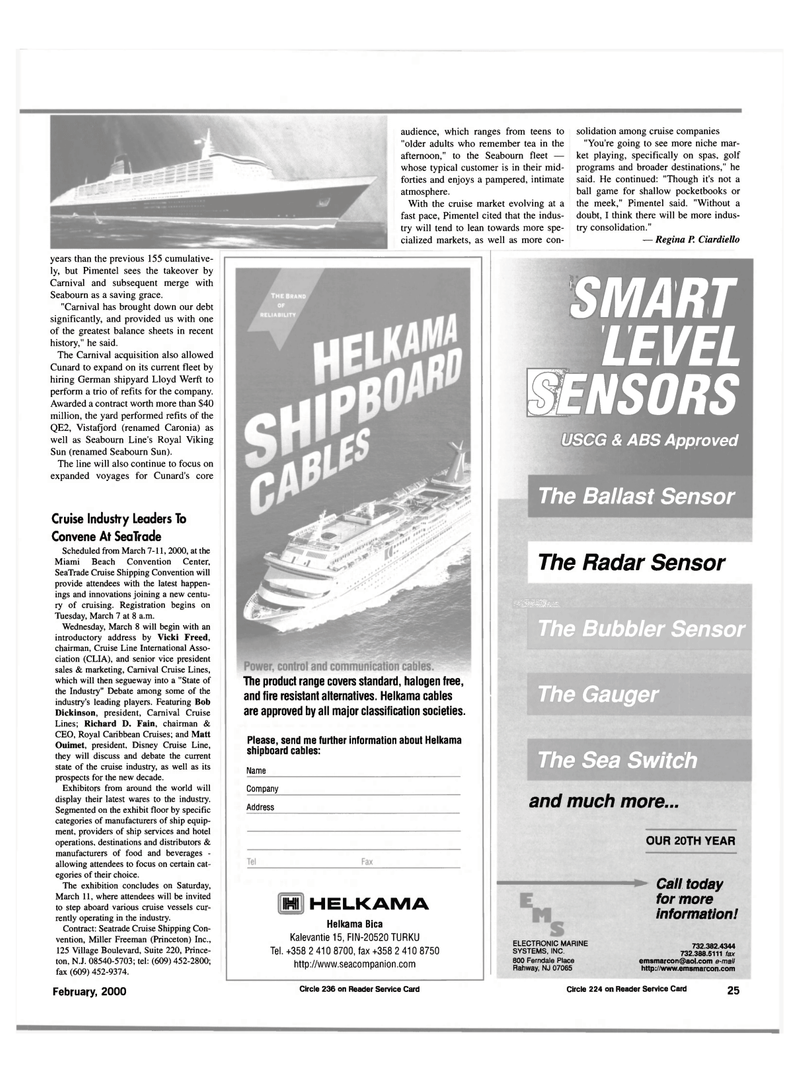 Maritime Reporter Magazine, page 25,  Feb 2000
