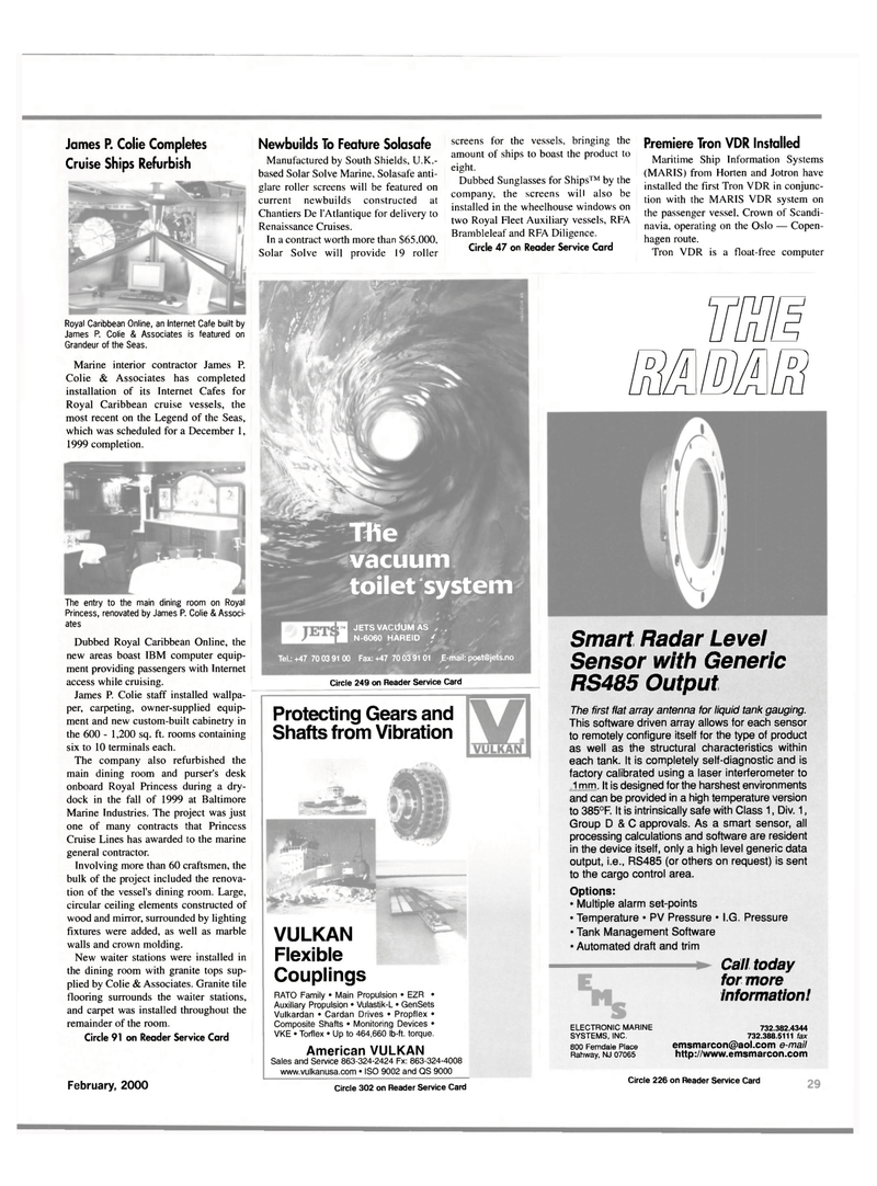Maritime Reporter Magazine, page 29,  Feb 2000