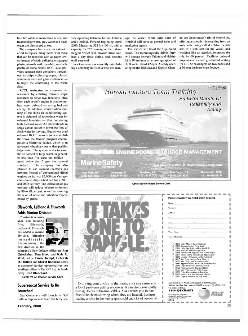 Maritime Reporter Magazine, page 35,  Feb 2000