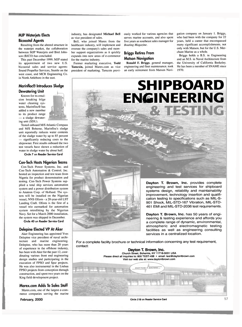 Maritime Reporter Magazine, page 57,  Feb 2000