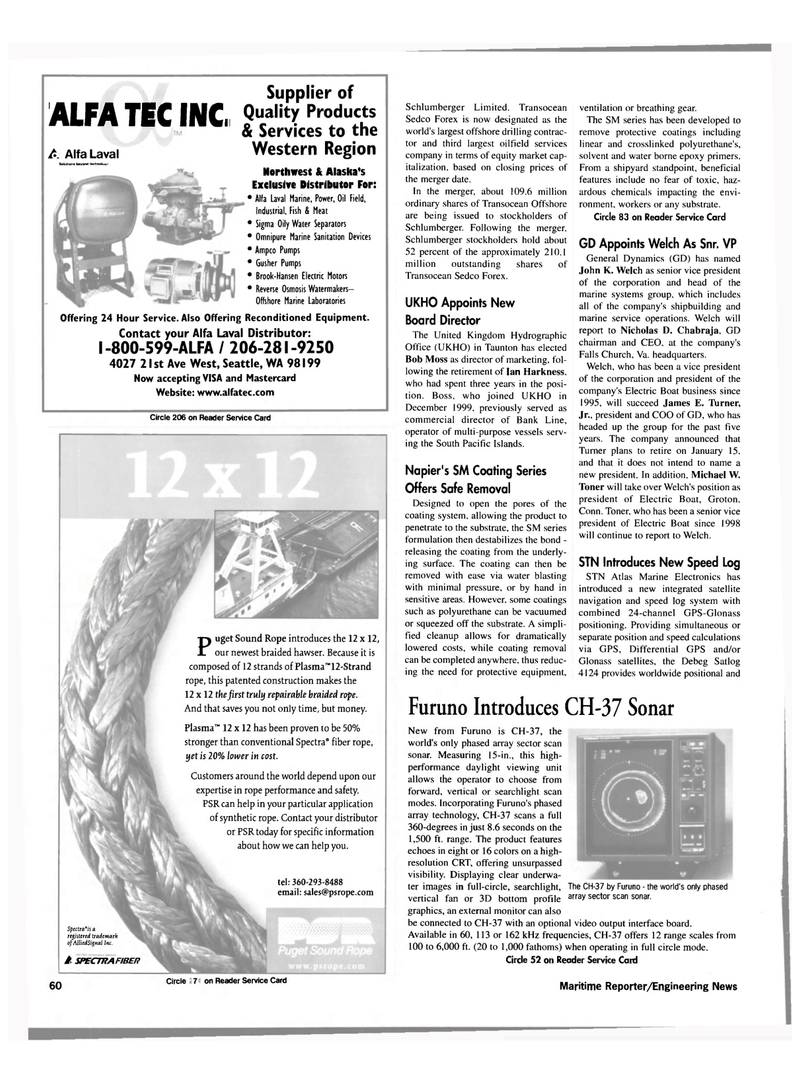 Maritime Reporter Magazine, page 60,  Feb 2000