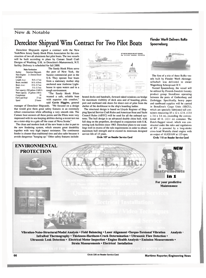 Maritime Reporter Magazine, page 3rd Cover,  Feb 2000