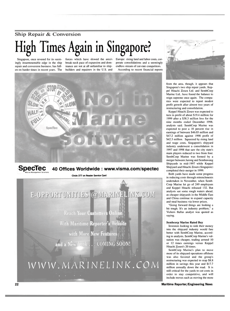 Maritime Reporter Magazine, page 22,  Mar 2000