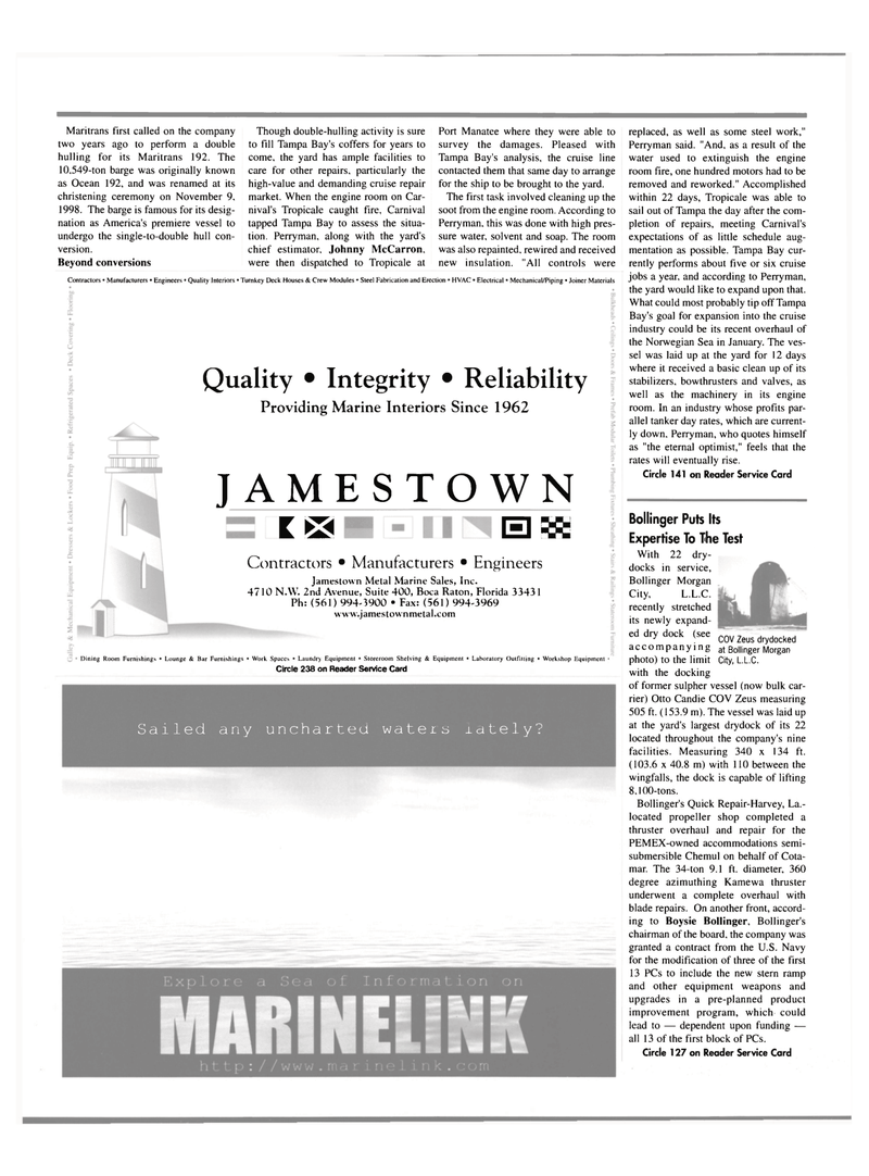 Maritime Reporter Magazine, page 32,  Mar 2000
