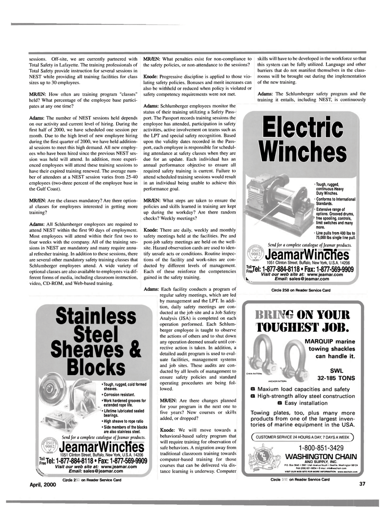 Maritime Reporter Magazine, page 37,  Apr 2000