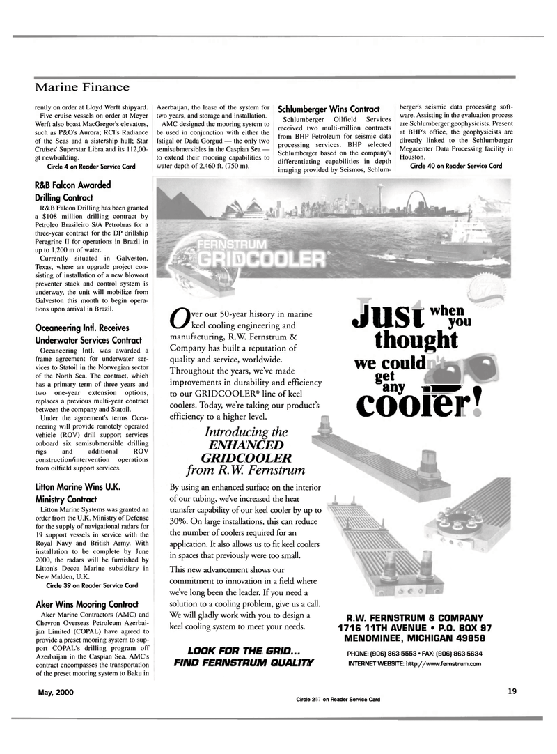 Maritime Reporter Magazine, page 19,  May 2000