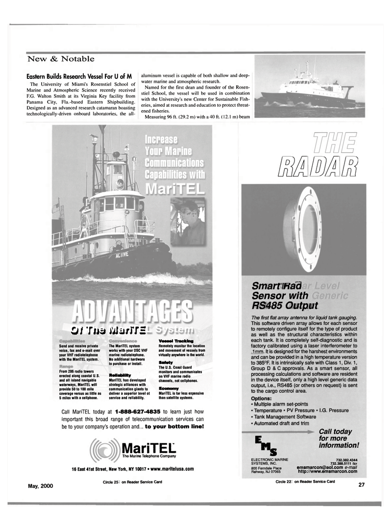 Maritime Reporter Magazine, page 27,  May 2000